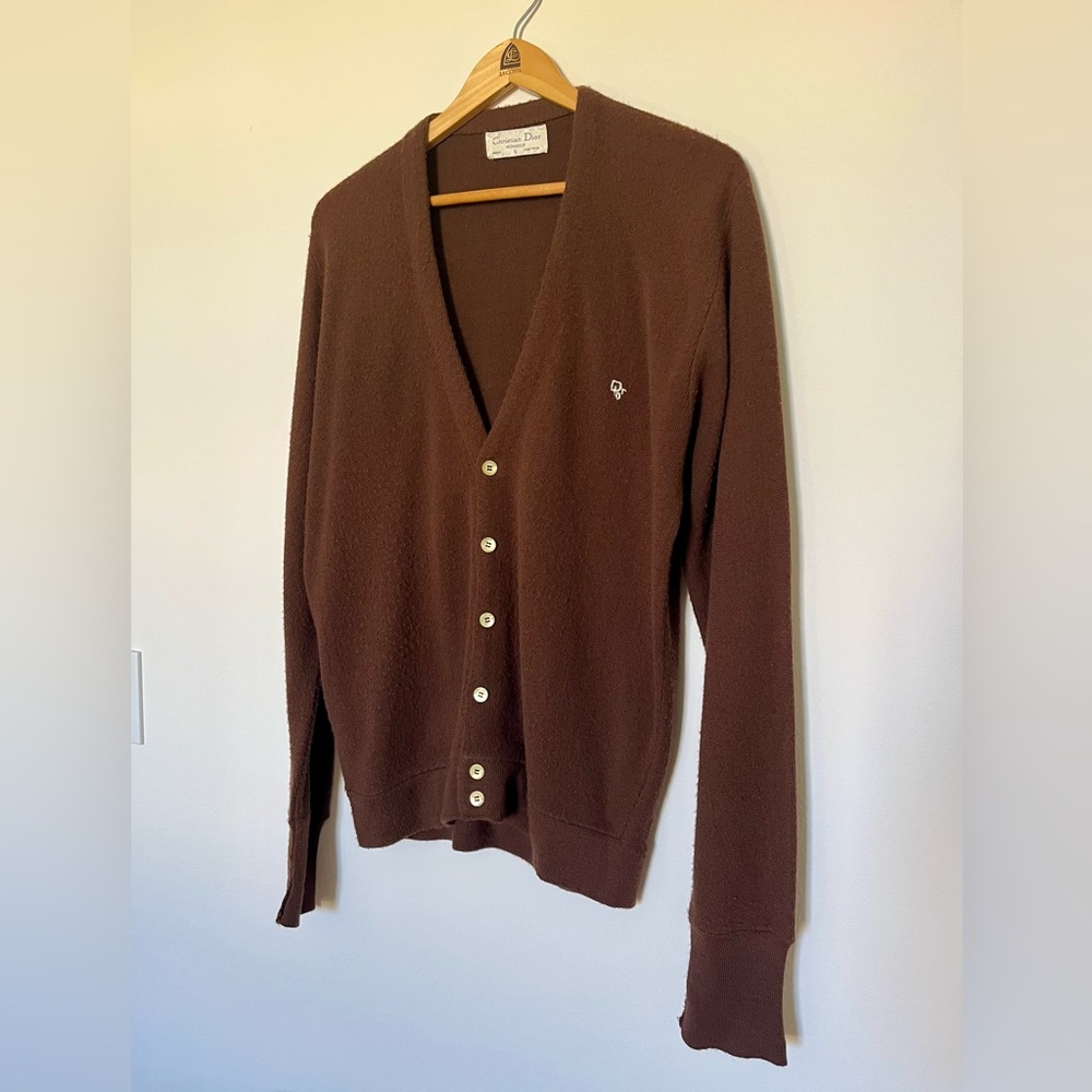 Vintage Men’s Dior Chocolate Brown Knitwear Cardigan